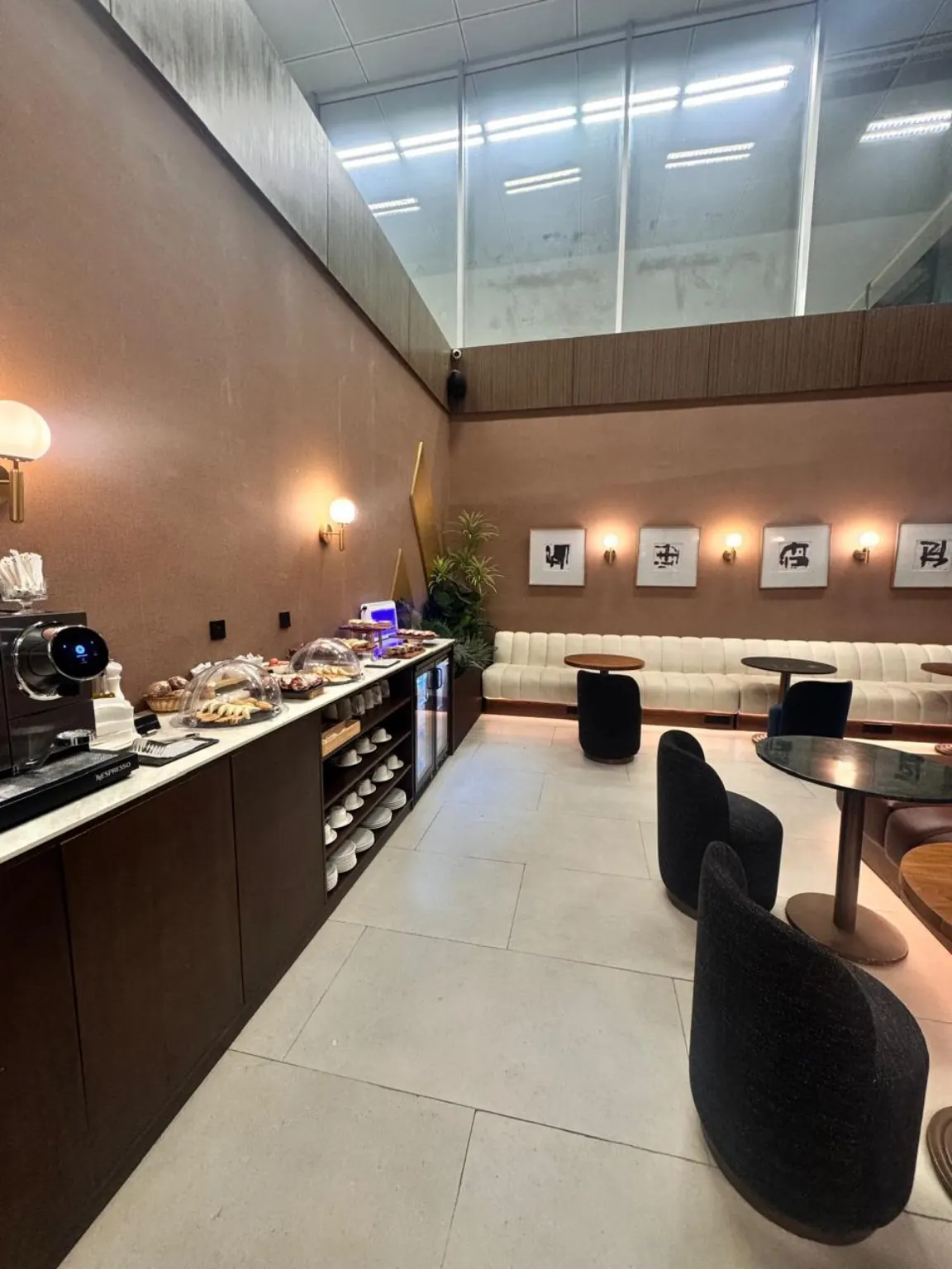 Seating area inside the VIP Lounge at Marrakech Menara Airport